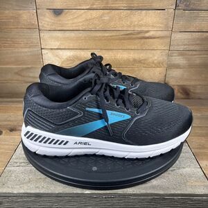 Brooks Women's Size 9.5 Wide Ariel 20 Black Blue Lace Up Running Shoes Sneakers
